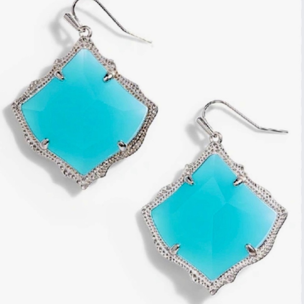 NWT Kendra Scott RARE & Retired Kirsten Earrings Aqua Chalcedony So Hard To Find